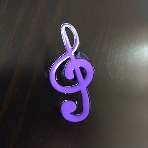 🧁 3/$30 Purple Treble Clef Music Enamel Pin NEW